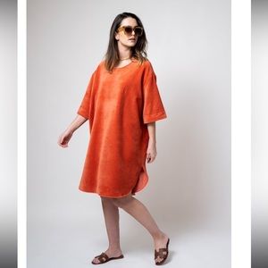 Orange Terry Cloth Swim Coverup